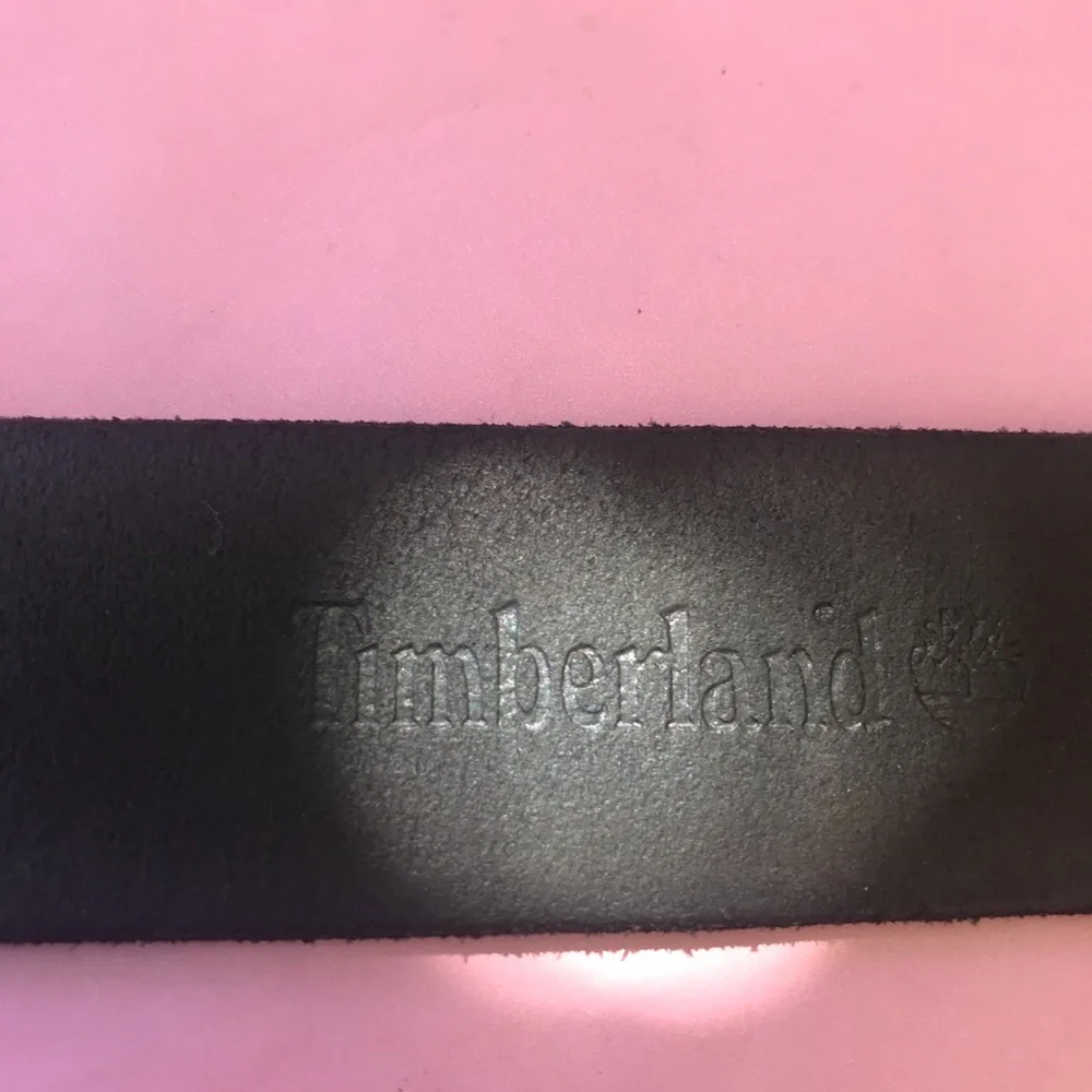Dark brown/silver Timberland leather belt
